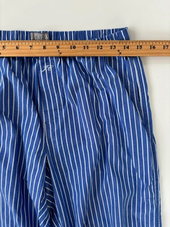 J.Crew Women's Blue White Striped Cotton Poplin Pajama Pant Set Size Small - Picture 11 of 15